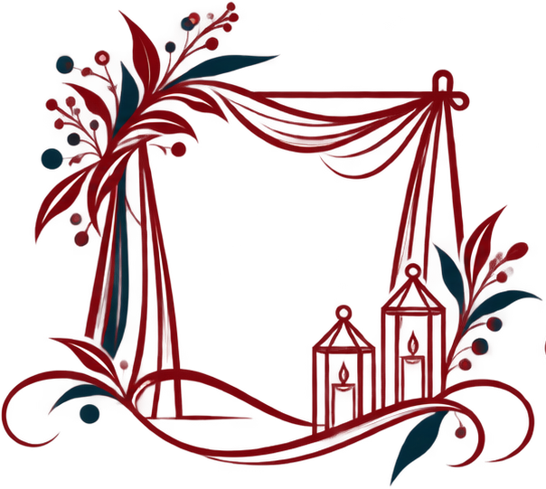 Arche de mariage florale et lanternes